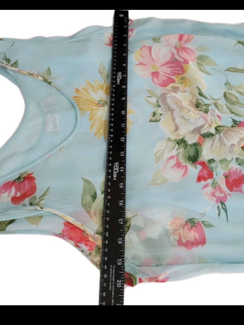Together Womens Sleeveless Blue Floral Sheer Maxi Dress Size 12 Lined Beach EUC - Picture 6 of 8